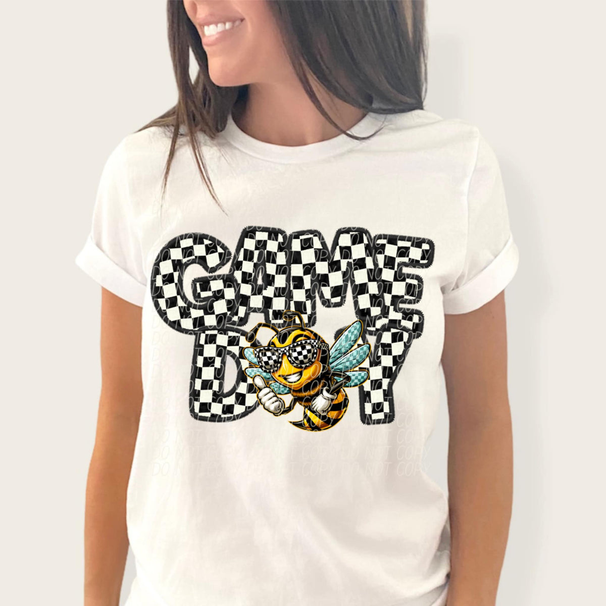 Game day yellow jacket checkered (CITY) 91356 DTF transfer
