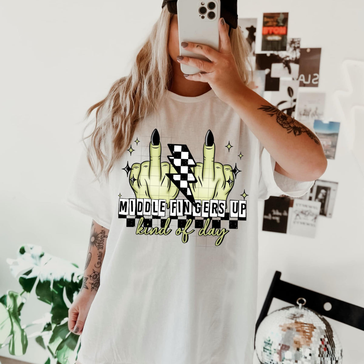Middle fingers up kind of day  (CSC) 98971 DTF transfer
