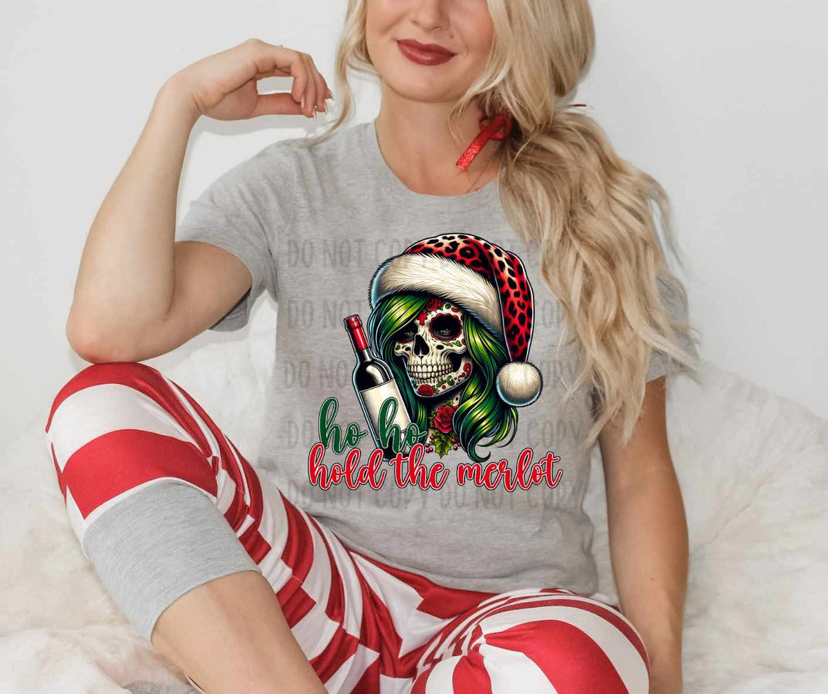 Ho ho hold the Merlot (CANVI) 64962 DTF transfer
