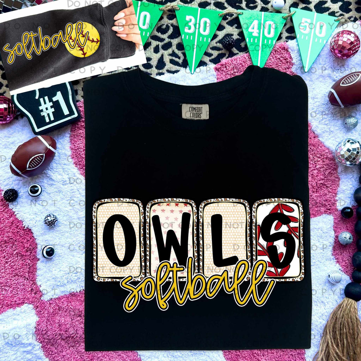 Owls Softball FRONT (caplinger) 82656 DTF transfer