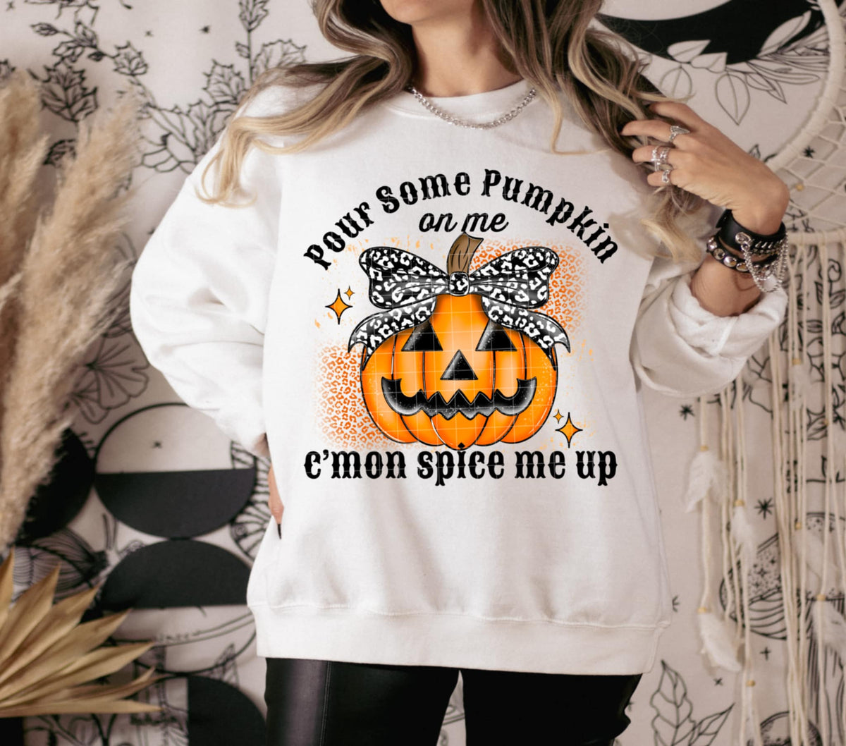 Pour some pumpkin on me LEOPARD (linda) DTF transfer