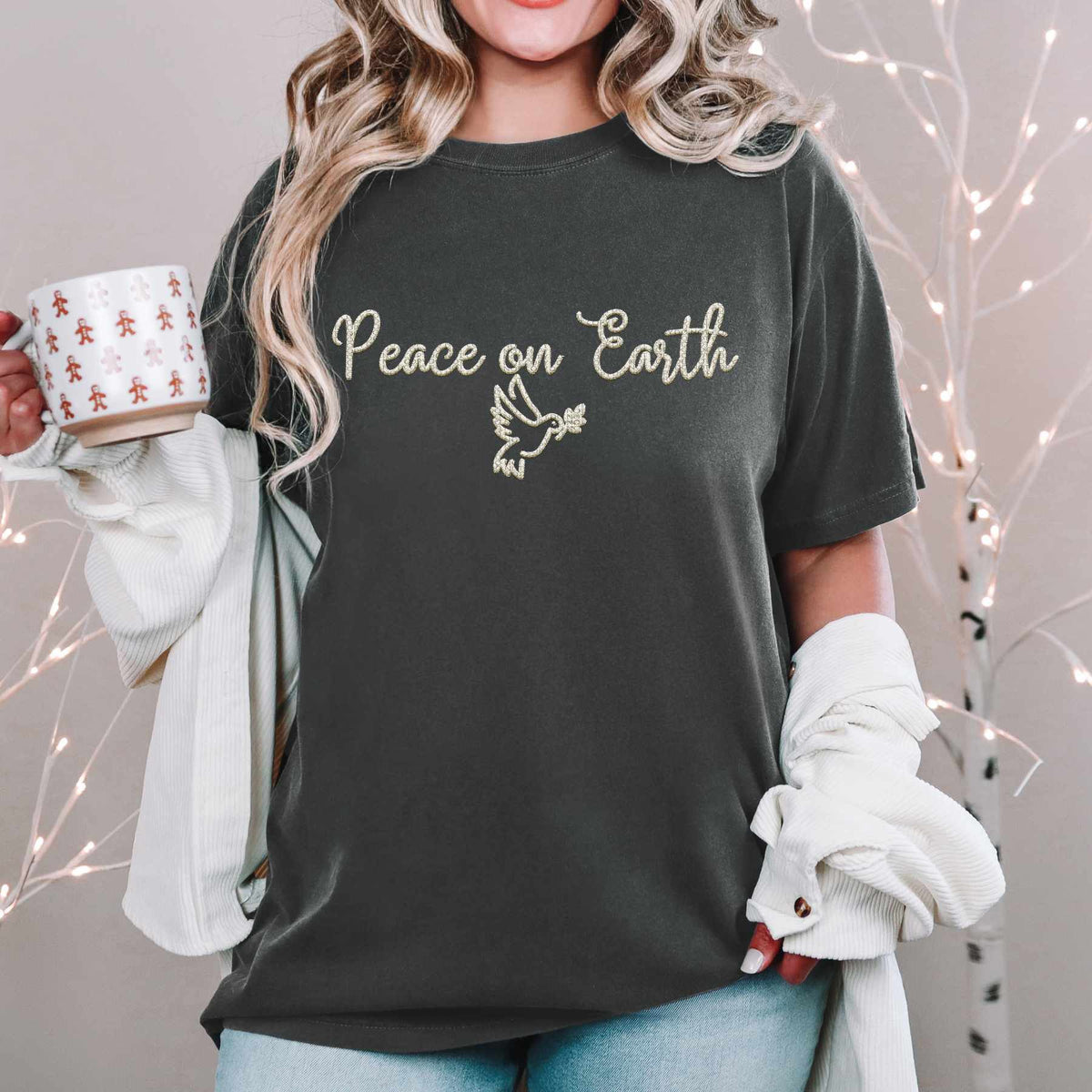 Peace on earth ivory embroidery (HW) 67110 DTF transfer