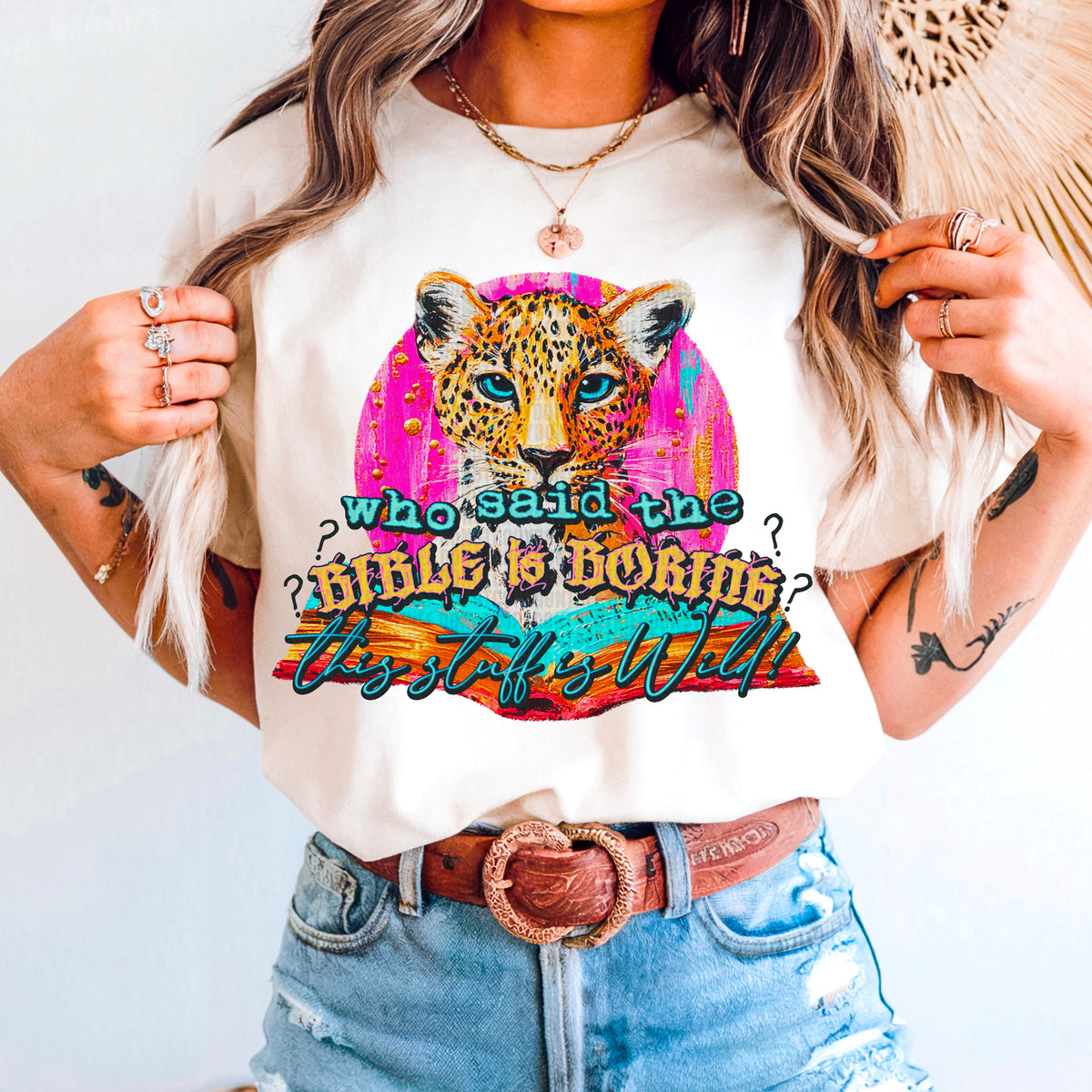 Who said the Bible is boring cheetah 97634 DTF transfer