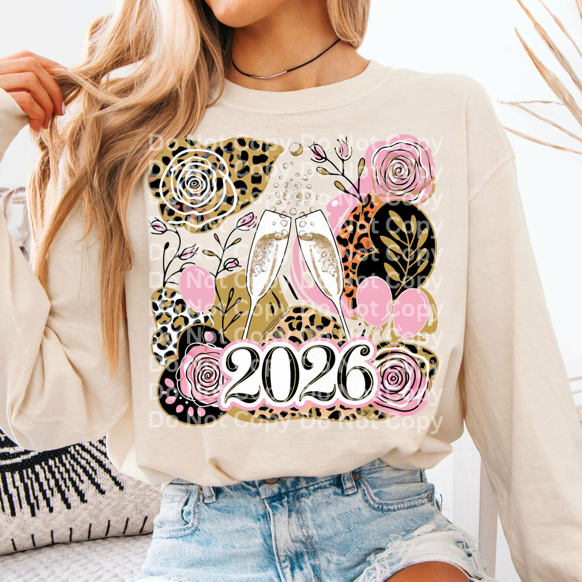 2026 champagne abstract (irene) DTF transfer