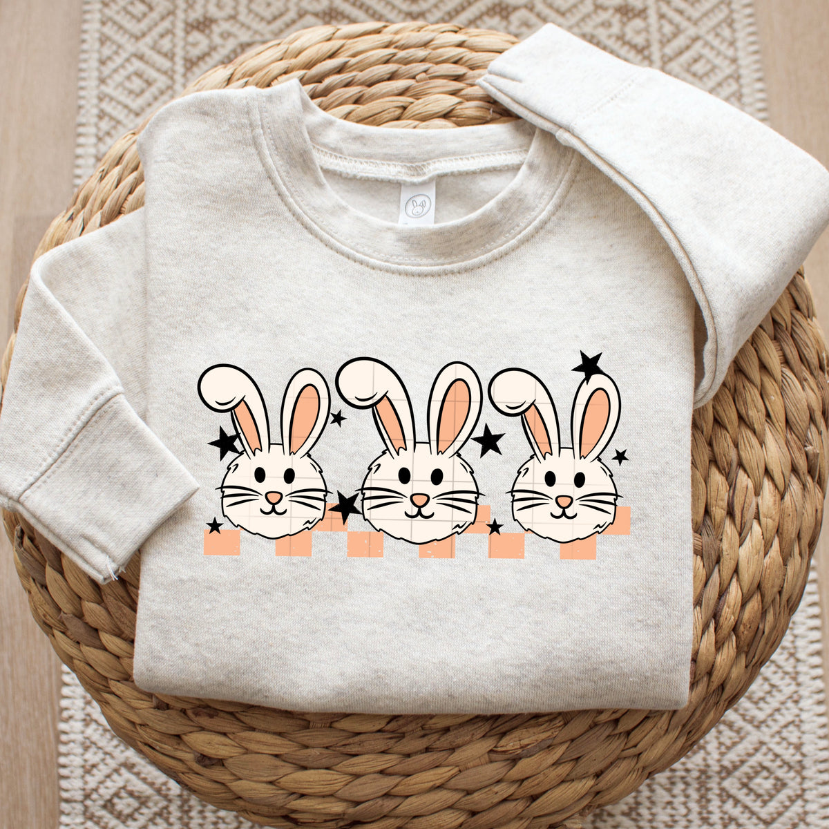 Three Bunnies with checker (CSC) DTF Transfer