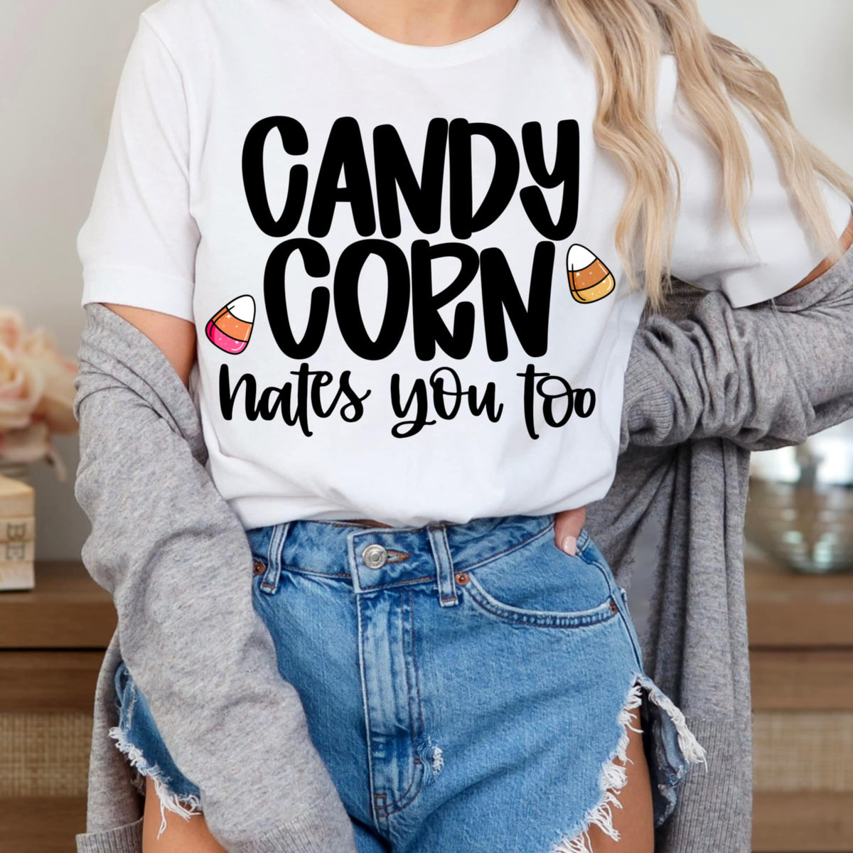 Candy Corn Hates you Too BLACK CMD DTF transfer