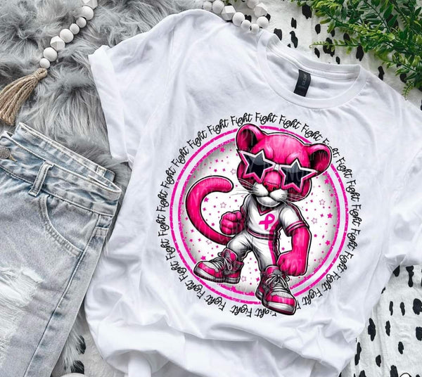 Fight circle pink cougar mascot (MMD) 52617 DTF transfer