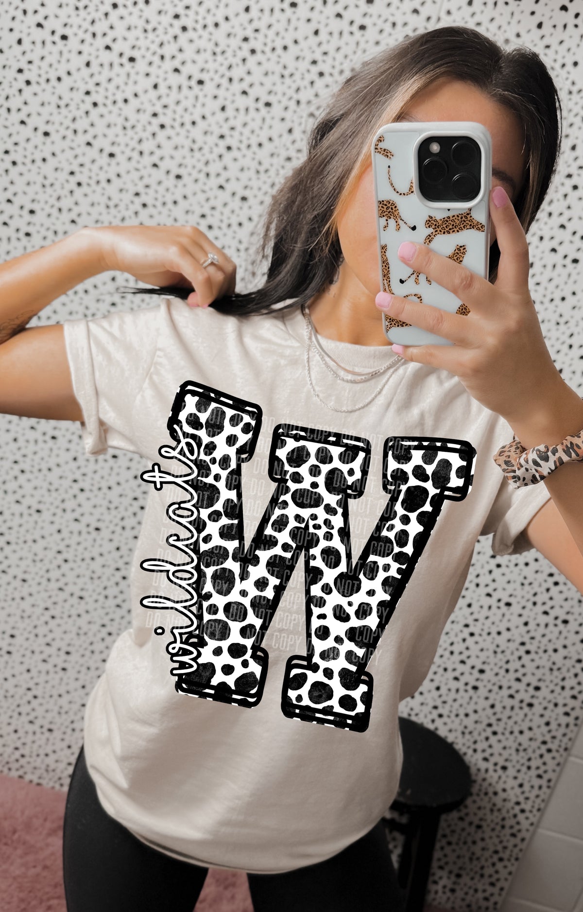 Dalmation Mascot Wildcats Letters  30861 DTF transfers