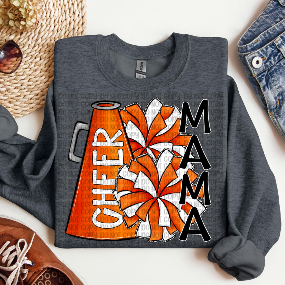 Cheer mama orange megaphone vertical (VP) 91939 DTF transfer