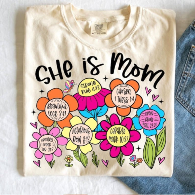 She is mom flowers 99040 DTF transfer