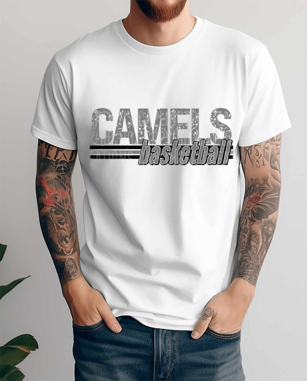 Camels basketball grey vintage (caplinger) 82097 DTF transfer