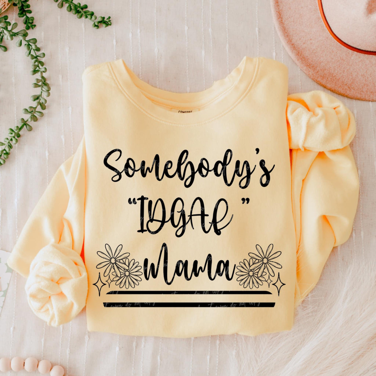 Somebody’s “idgaf” mama BLACK (VIRGO) 90818 DTF transfer