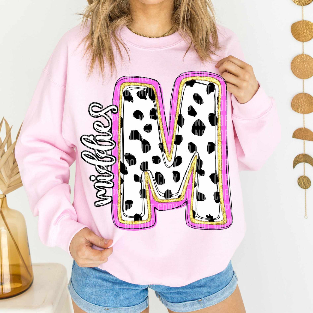Middies Polka Font Mascot Caplinger 56169 DTF transfer