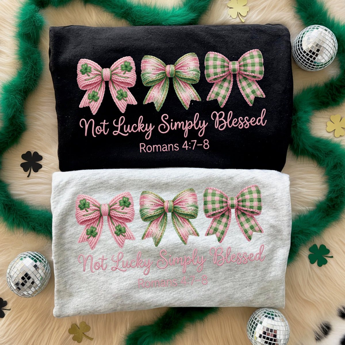 Not lucky simply blessed bows DTF transfer