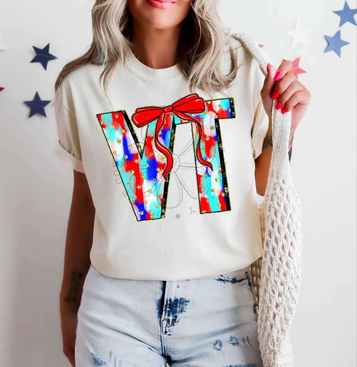 Patriotic brushstroke states DTF transfers