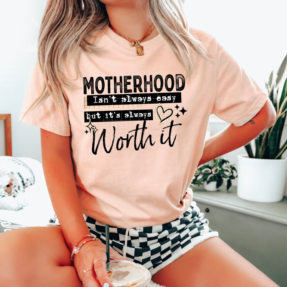 Motherhood always worth it black (CSC) DTF transfer