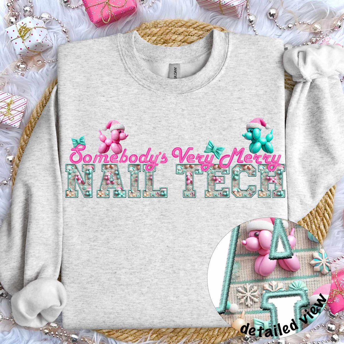 Somebody’s very merry nail tech (HW) 64420 DTF transfer