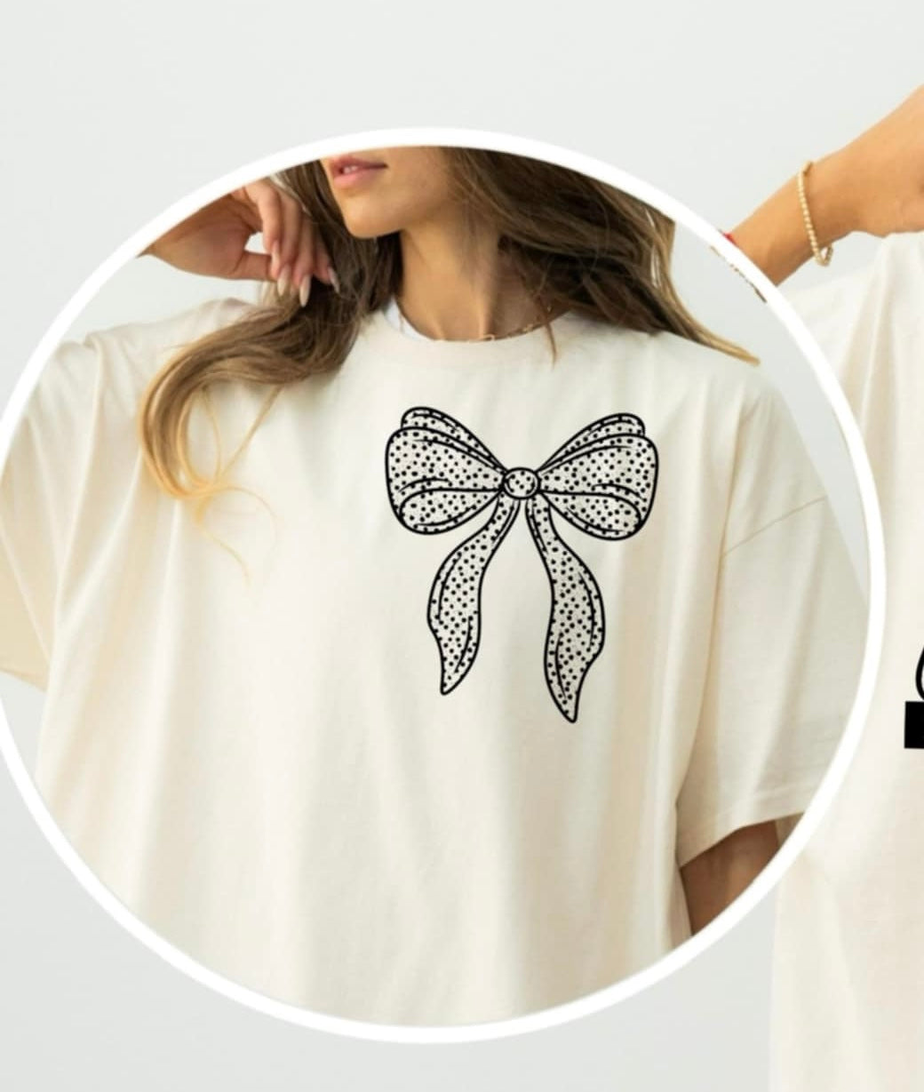 Black dotted bow (CSC) 84873 DTF transfer