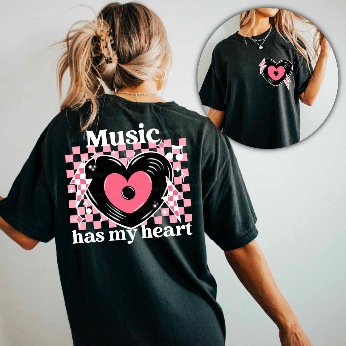 Music has my heart BACK (CSC) 77250 DTF transfer