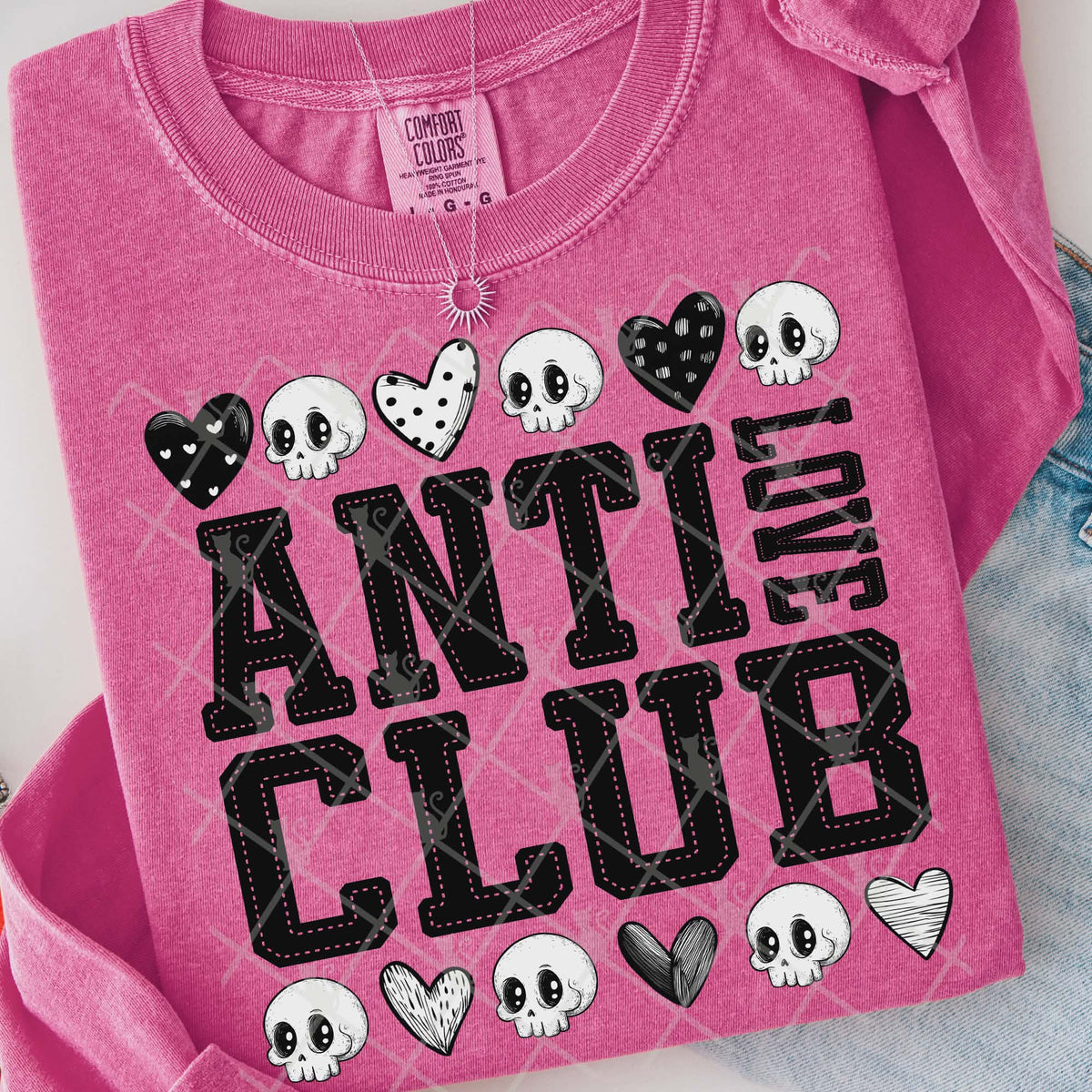 Anti love club skulls and hearts (TTD) DTF Transfer