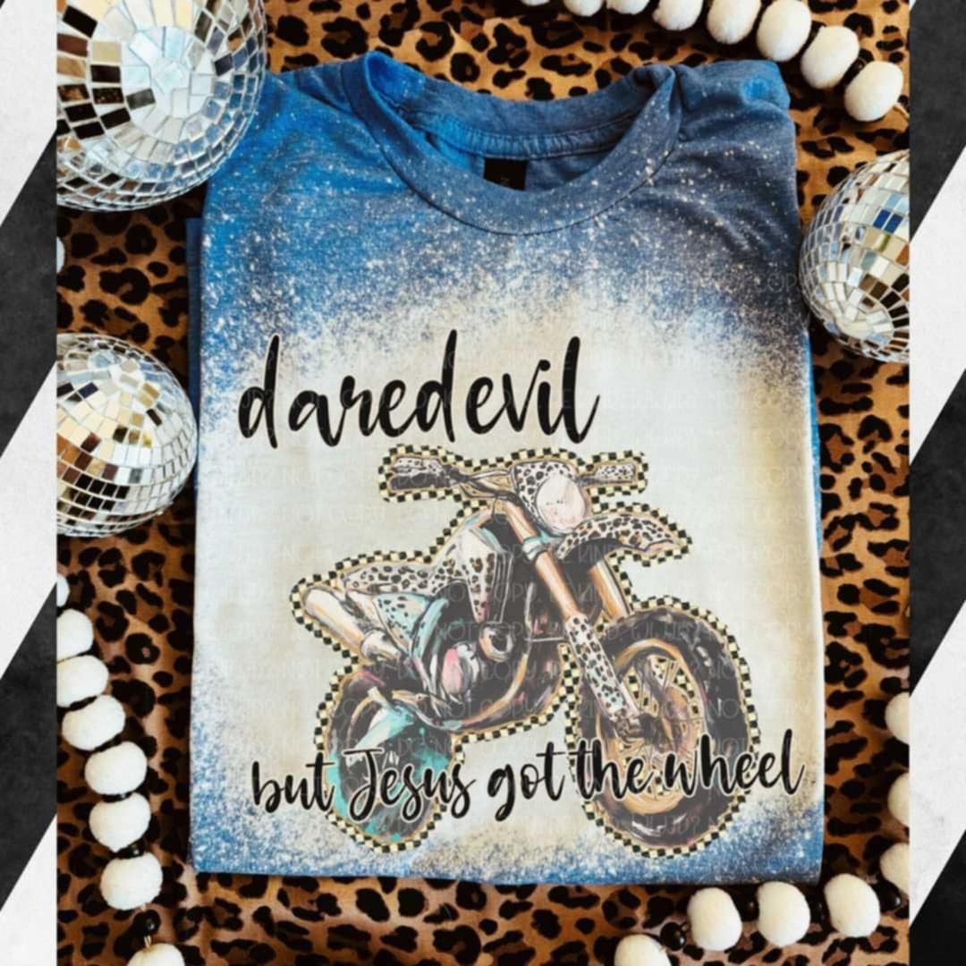 Daredevil but Jesus got the wheel (Vehement) 99145 DTF transfer