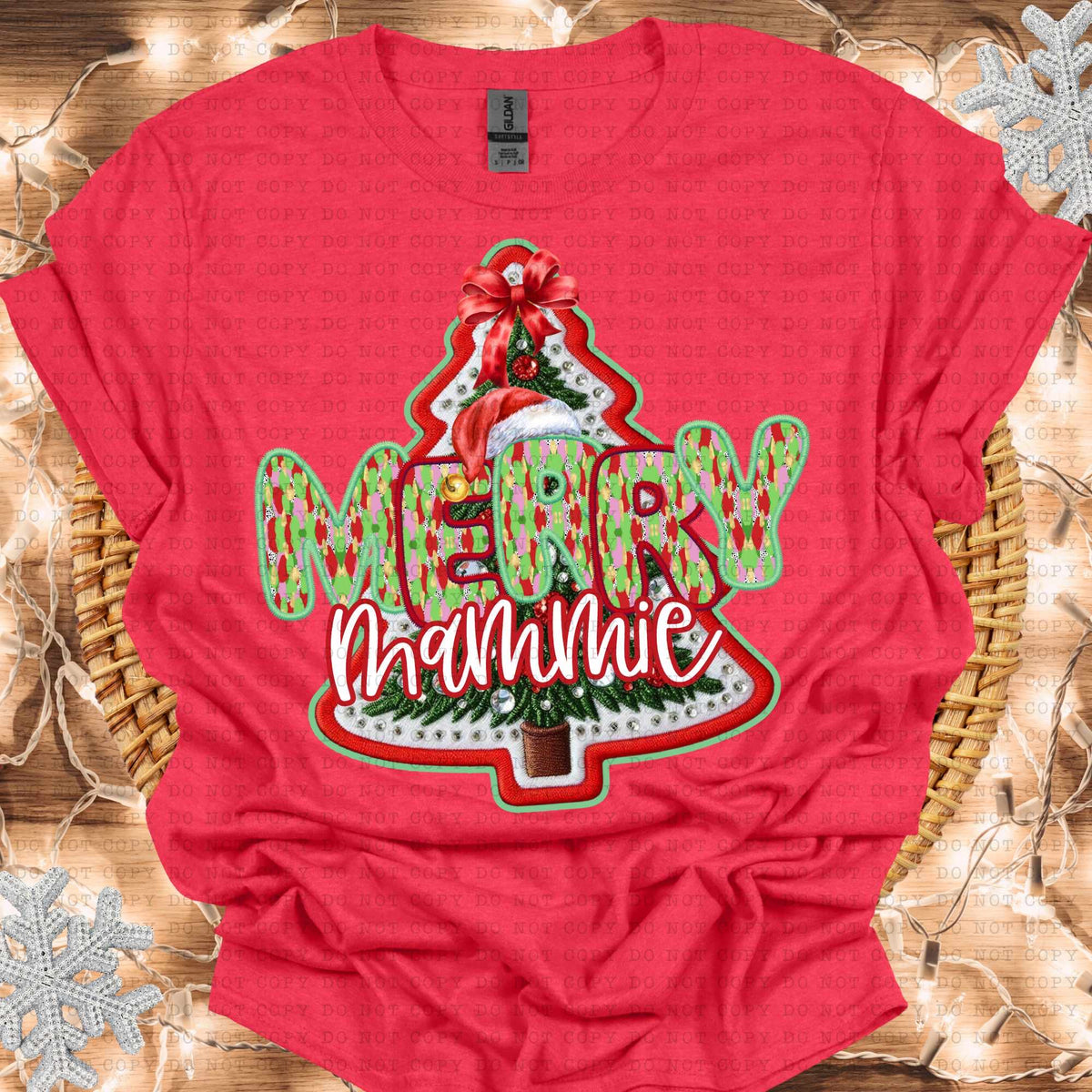 Merry mammie embroidered tree (ECHT) 64564 DTF transfer