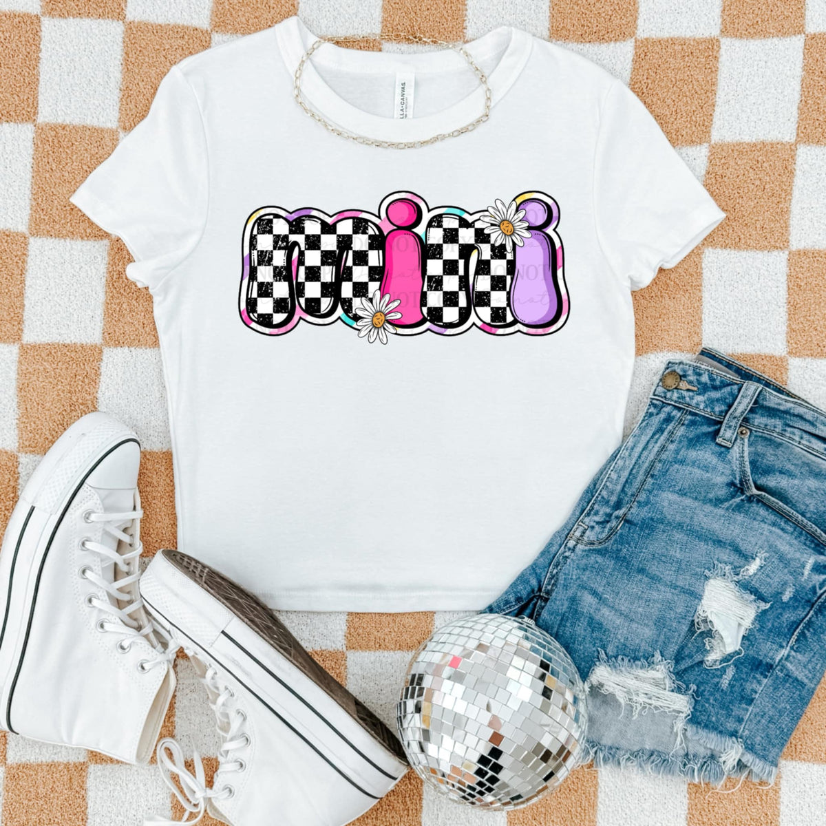 Mini checkered and pink (ABD) 93172 DTF transfer