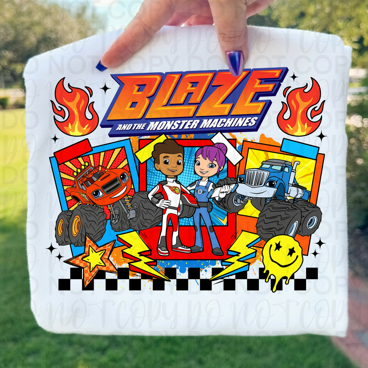 Blaze Polaroid cards (UCA) DTF Transfer