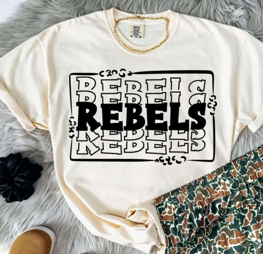 Rebels stacked with frame (S&G) 98095 DTF transfer