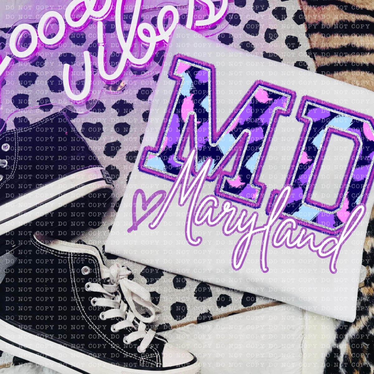 MD maryland purple brushstrokes (ECHT) 94060 DTF transfer