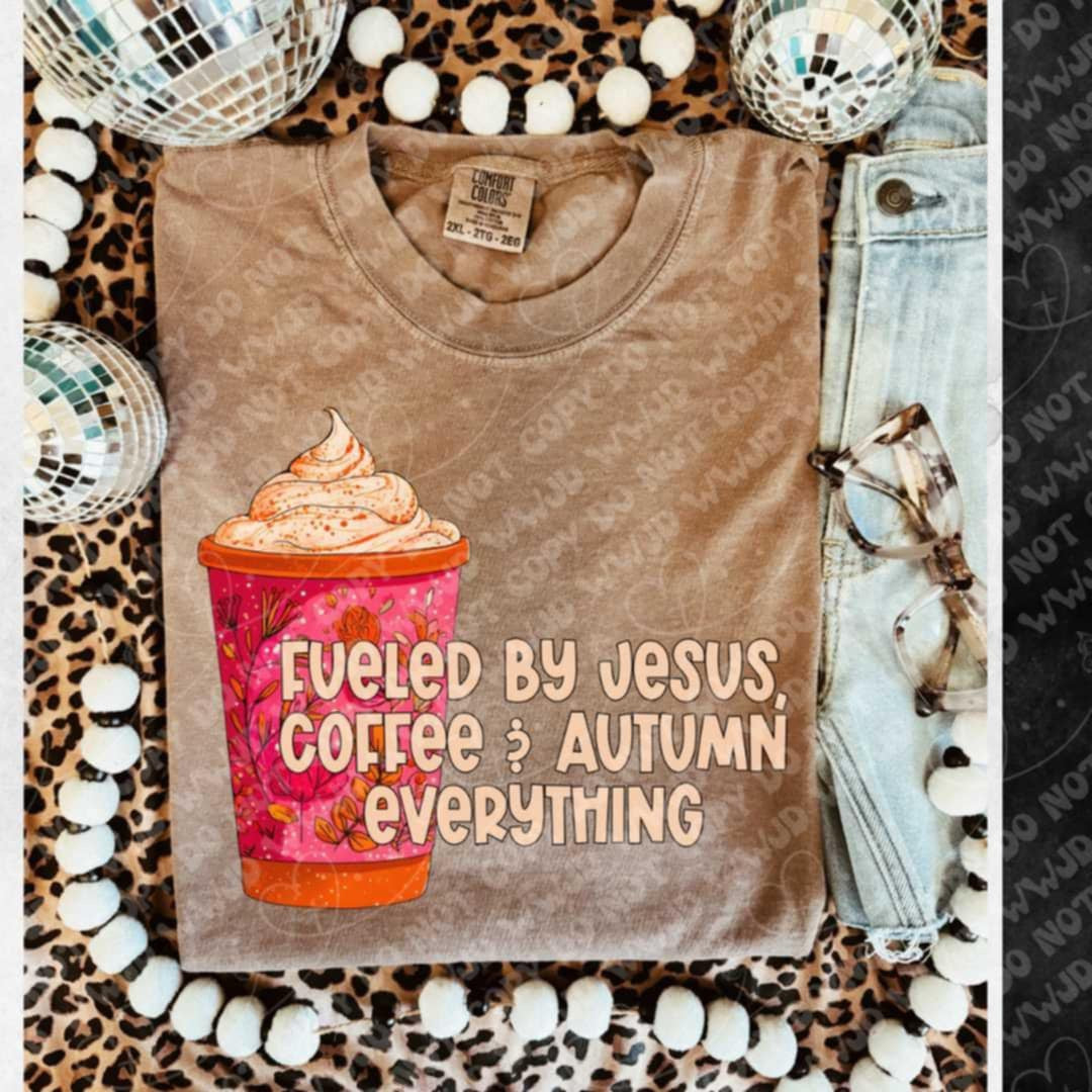 Jesus Coffee and autumn everything  (Vehement) DTF transfer