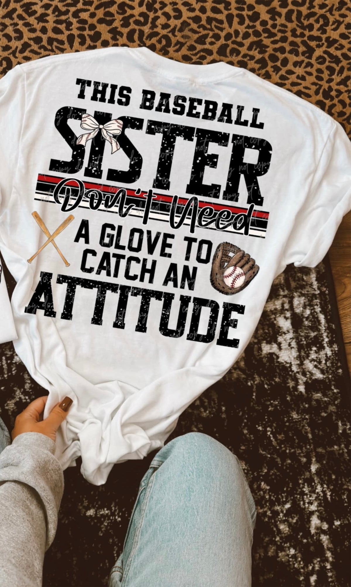 This baseball sister don’t need a glove to catch an attitude BOW (VIRGO) 91080 DTF transfer