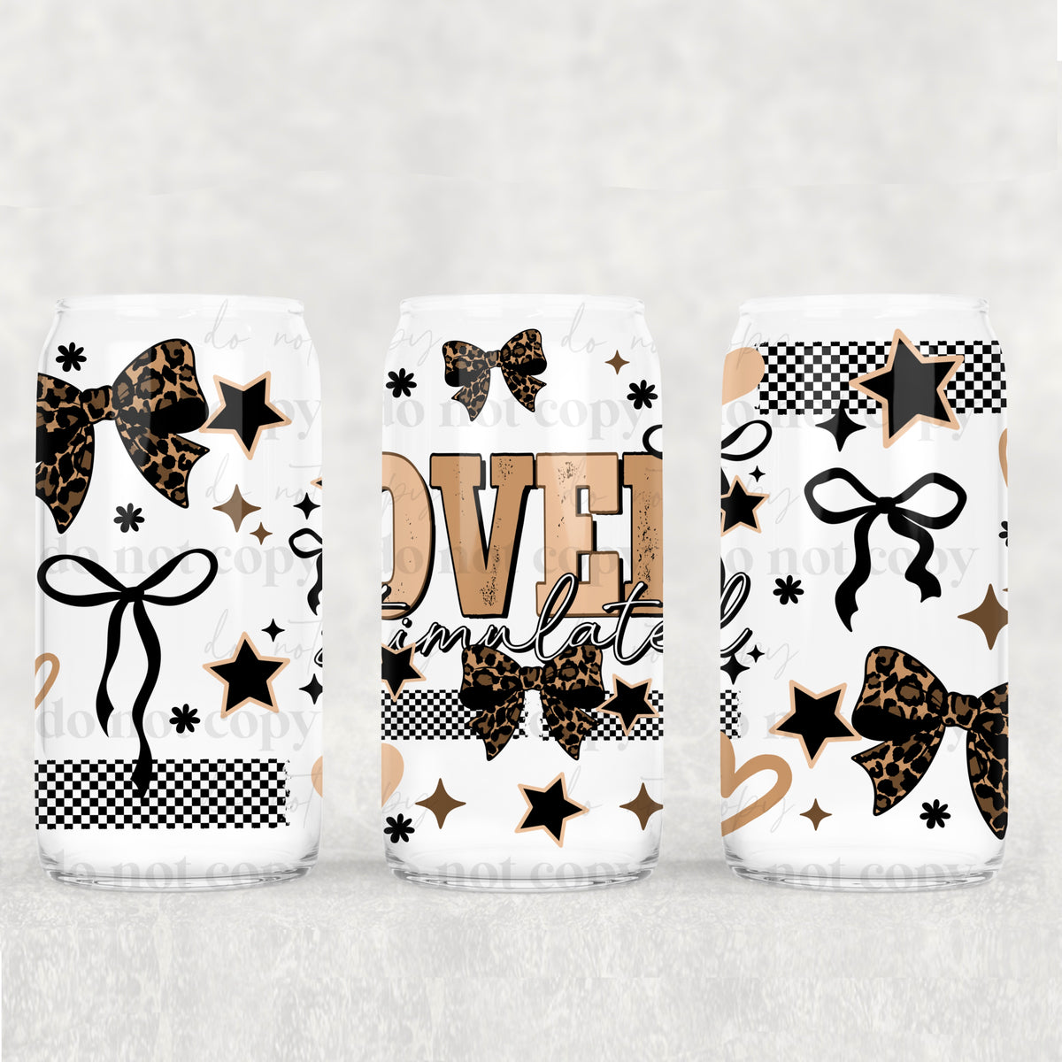 Overstimulated leopard bows (CSC) UV DTF WRAP