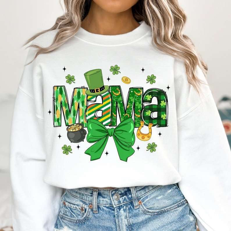 Mama st Patrick’s with bow 77616 DTF transfer