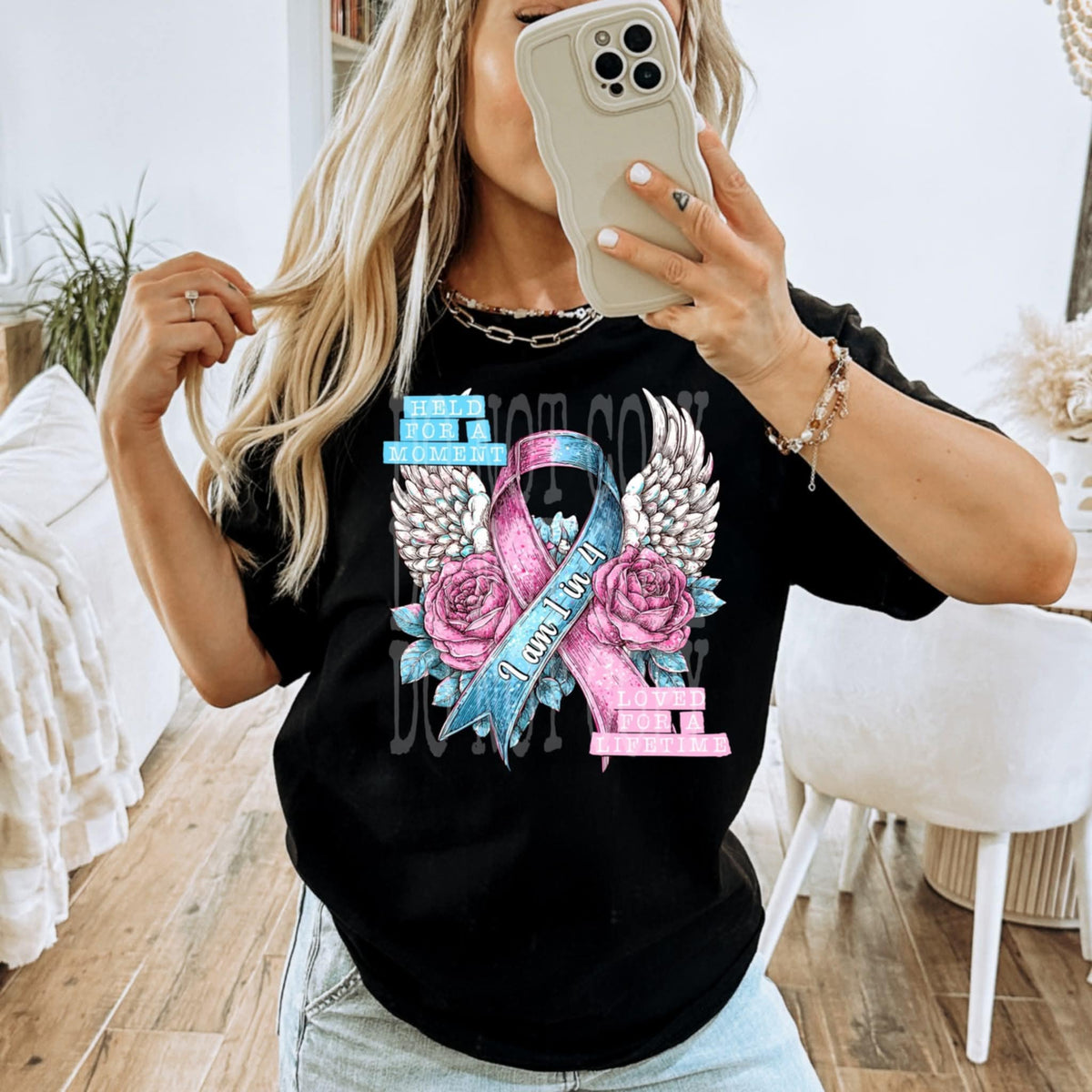 Held For A Moment, loved for a lifetime angel wings PH DTF transfer