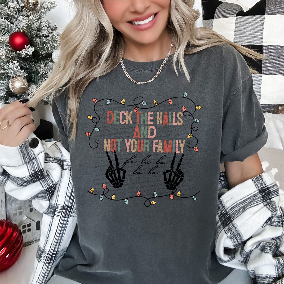 Deck the halls and not your family (with lights) 49824 DTF transfer