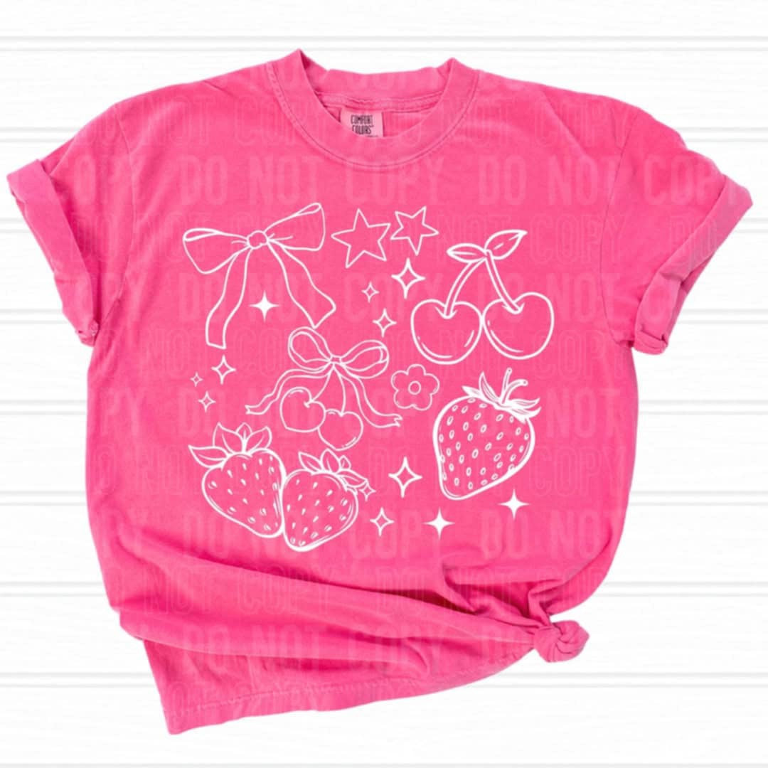 Strawberry collage WHITE (SBB) 98330 DTF transfer