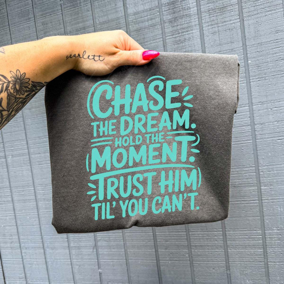 Chase the dream (regular font) (teal) (texasgal) DTF Transfer
