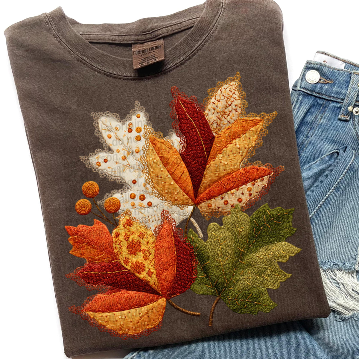 Faux Fabric Leaves (TTD) DTF transfer