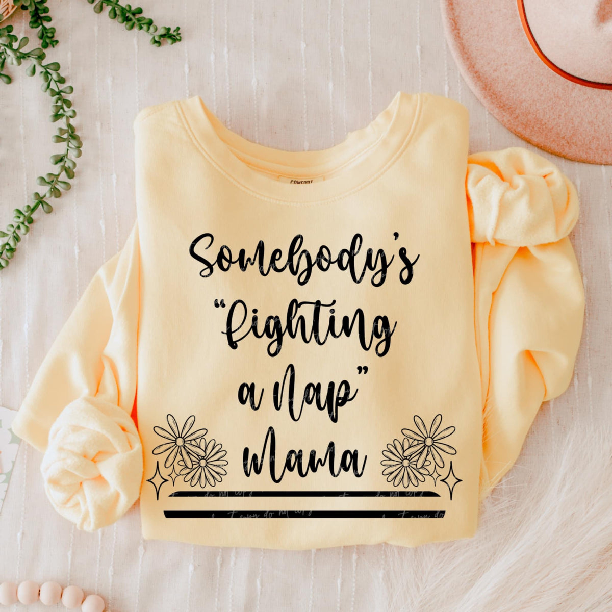 Somebody’s “fighting a nap” mama BLACK (VIRGO) 90801 DTF transfer