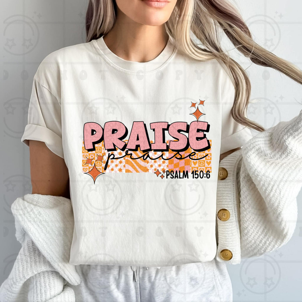 Praise pink and orange (HW) 93473 DTF transfer