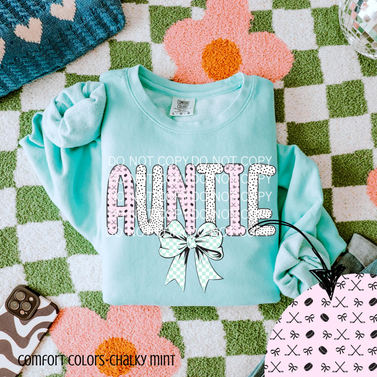 Auntie hockey letters (CSG) 90226 DTF transfer