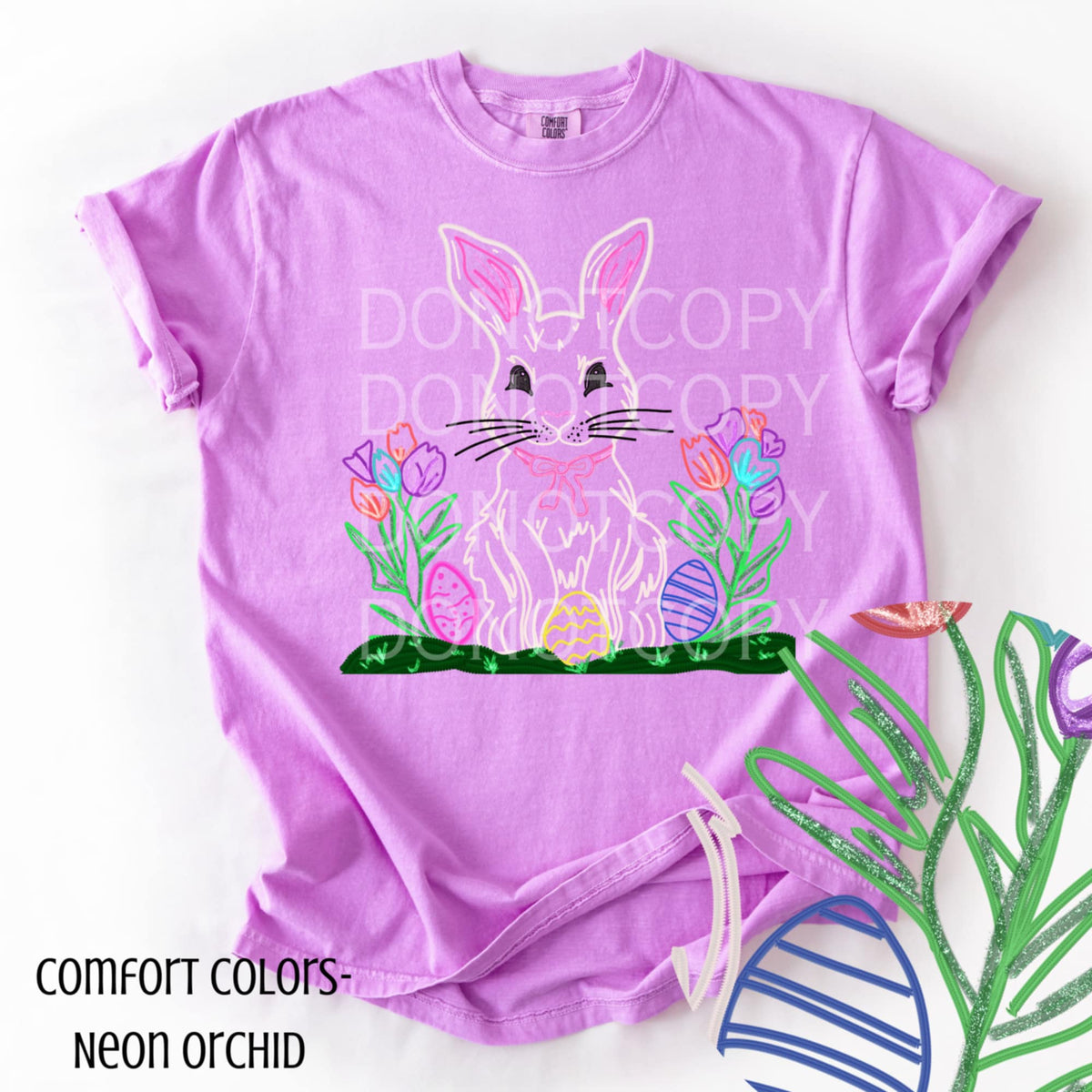 Easter bunny outline (CSG) 95672 DTF transfer