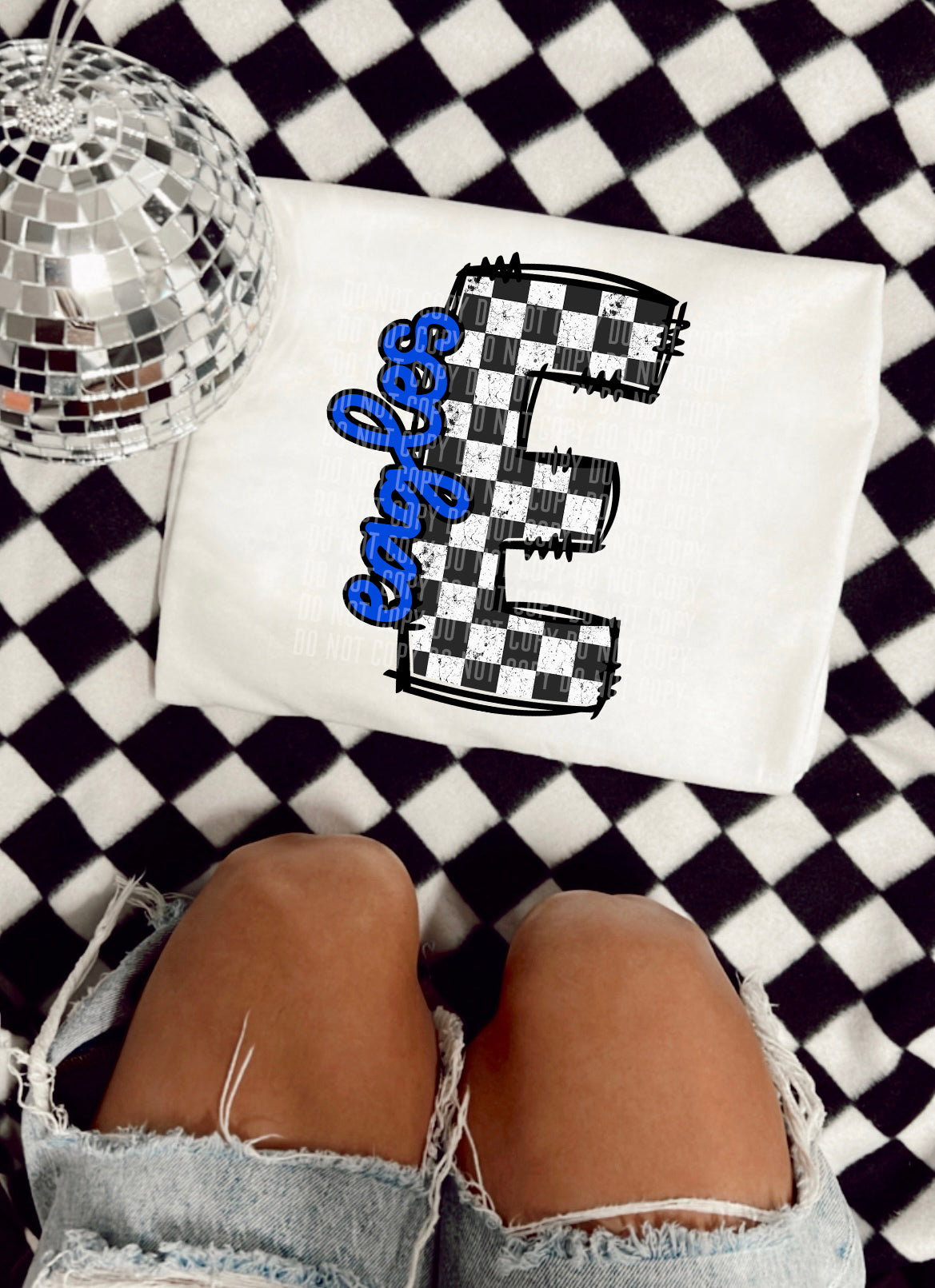 Checkered Mascot Eagles 30822 DTF transfers