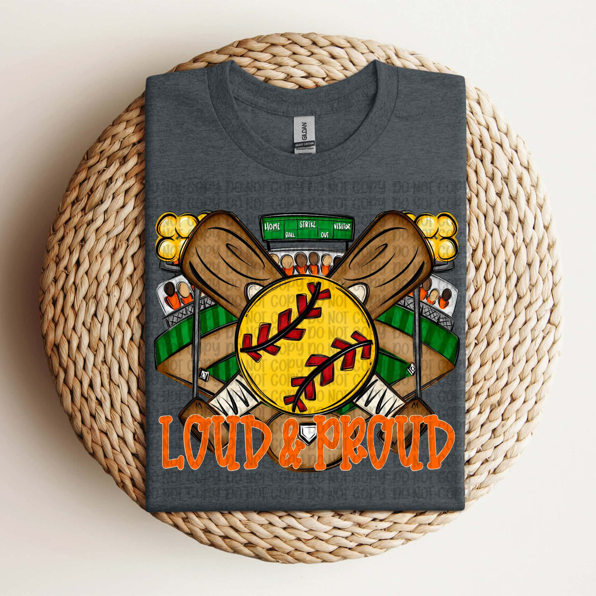 Loud and Proud softball (Orange) (VP) DTF Transfer