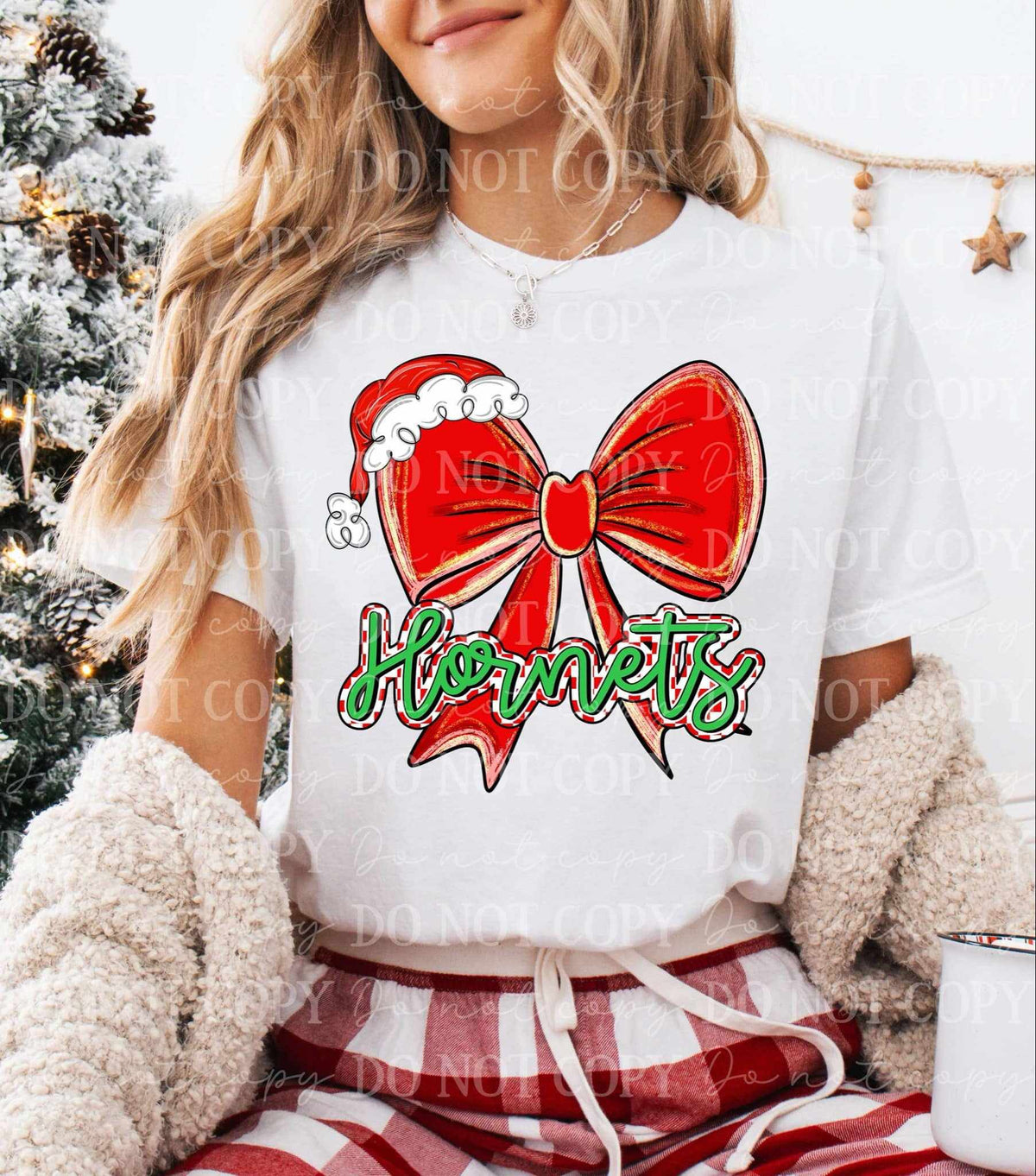 Hornets Christmas bow (C’s) 65936 DTF transfer