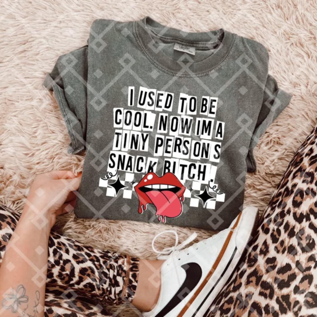 I used to be cool now I’m a tiny persons snack bitch WHITE (Crafti) 103222 DTF transfer
