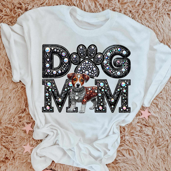 Jack Russell Dog mom rhinestone 49084 DTF transfer