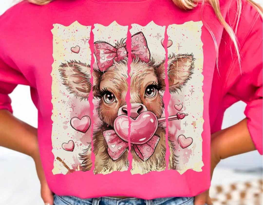Bubble gum cow 75867 DTF transfer