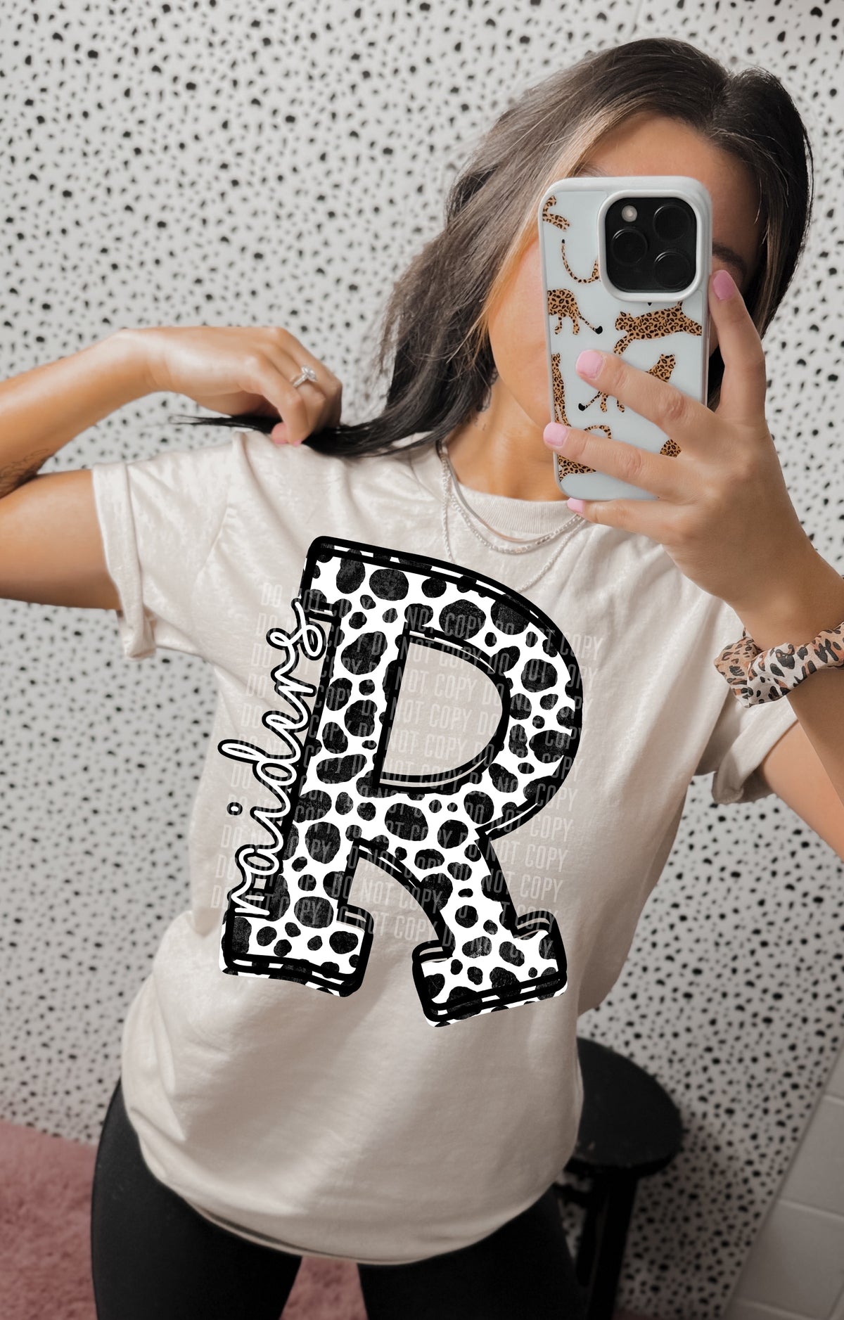 Dalmatian Mascot Letters raiders 30878 DTF transfers